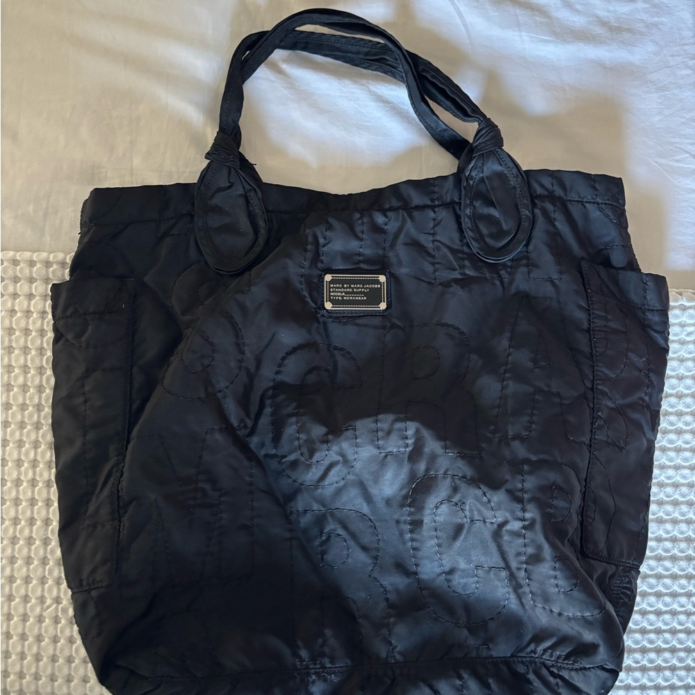 Marc by Marc Jacobs Quilted Tote Bag – Black Logo Print